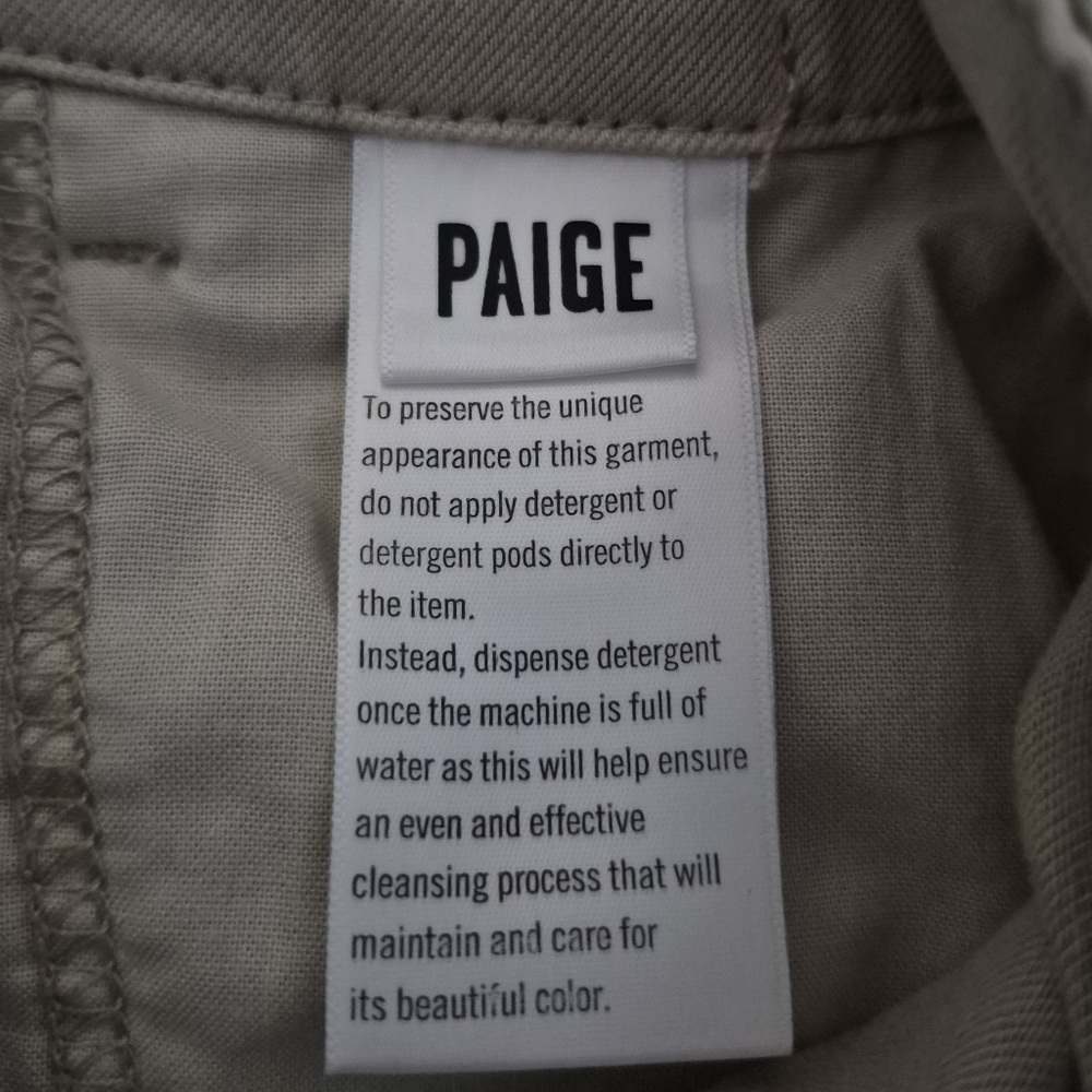 PAIGE Wide Leg High-Rise Jeans in Light Beige - Picture 12 of 16